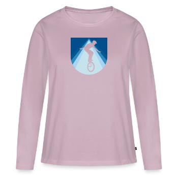 Einrad Einradfahren Pedale - Frauen Premium Bio Langarmshirt - Altrosa - Vorne - Julia (174cm)