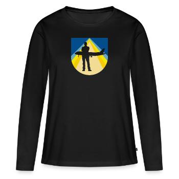 Airline Aircraft Stewardess - Women's Premium Organic Long Sleeve Shirt - black - Front - Julia (174cm)