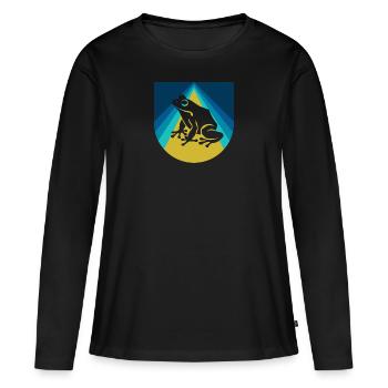 Frosch Lurch Molch - Frauen Premium Bio Langarmshirt - Schwarz - Vorne - Julia (174cm)