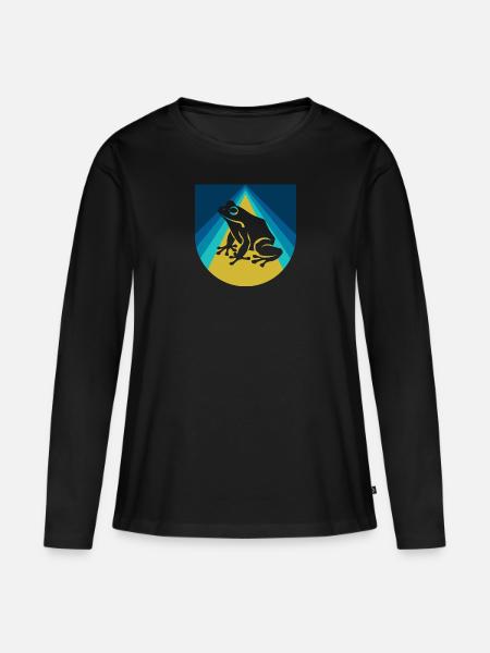 Frosch Lurch Molch - Frauen Premium Bio Langarmshirt - Schwarz