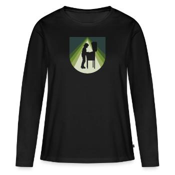 Pinball Gambler - Women's Premium Organic Long Sleeve Shirt - black - Front - Julia (174cm)
