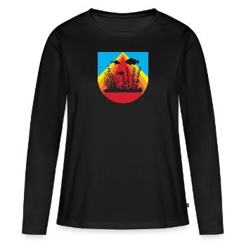 Aquarium Mer - T-shirt manches longues Premium bio Femme - noir - Devant - Julia (174cm)