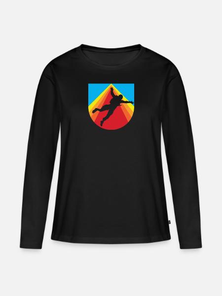 Skydiving Parachuting - Frauen Premium Bio Langarmshirt - Schwarz