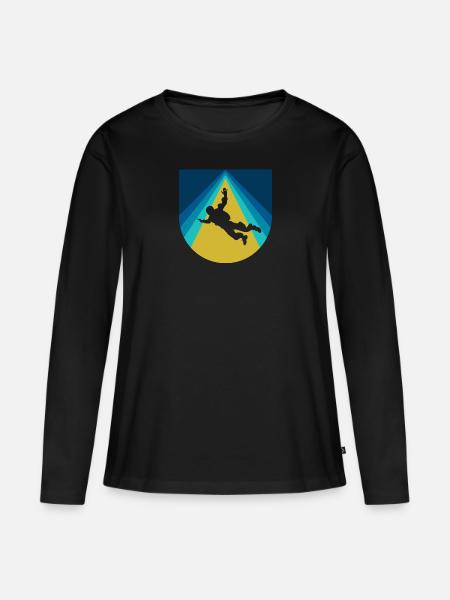 Skydive Adrenalin - Frauen Premium Bio Langarmshirt - Schwarz