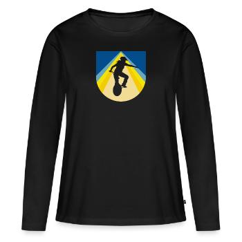 Pédale de cirque monocycle - T-shirt manches longues Premium bio Femme - noir - Devant - Julia (174cm)