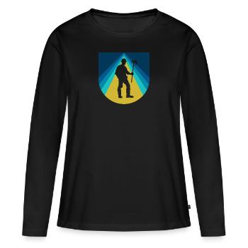 Bergbau Kohle Minenarbeiter - Frauen Premium Bio Langarmshirt - Schwarz - Vorne - Julia (174cm)