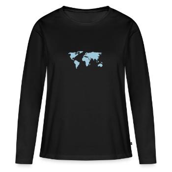 world chart - Women's Premium Organic Long Sleeve Shirt - black - Front - Julia (174cm)