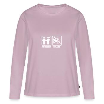 moto solution problème superbike - T-shirt manches longues Premium bio Femme - rose poudré - Devant - Julia (174cm)