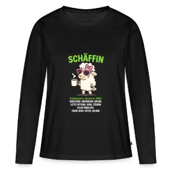 Schaf Spruch Schäffin Lustig Geschenkidee Schafe - Frauen Premium Bio Langarmshirt - Schwarz - Vorne - Julia (174cm)