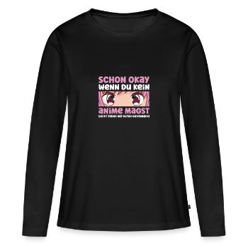 Anime Girl Kawaii Manga Spruch Anime - Frauen Premium Bio Langarmshirt - Schwarz - Vorne - Julia (174cm)
