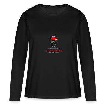 bonnes femmes aiment les pompiers - T-shirt manches longues Premium bio Femme - noir - Devant - Julia (174cm)