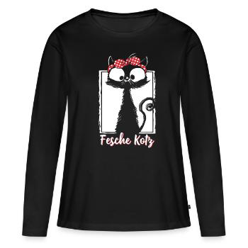 Joli vomi - T-shirt manches longues Premium bio Femme - noir - Devant - Julia (174cm)