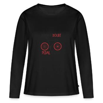 Quand il doute, pédaler dehors - T-shirt manches longues Premium bio Femme - noir - Devant - Julia (174cm)