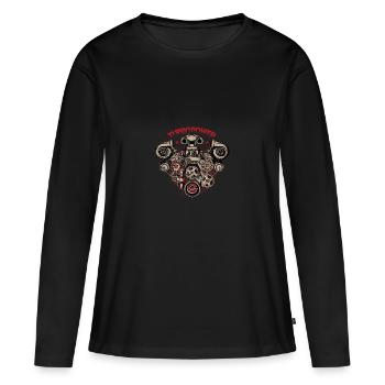 puissance turbo - T-shirt manches longues Premium bio Femme - noir - Devant - Julia (174cm)