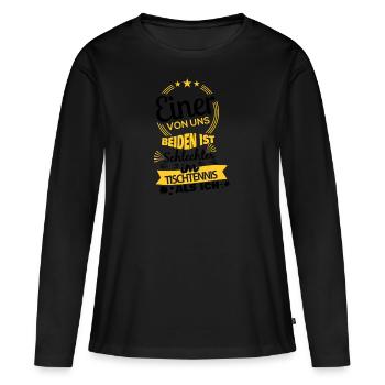 table tennis - Women's Premium Organic Long Sleeve Shirt - black - Front - Julia (174cm)