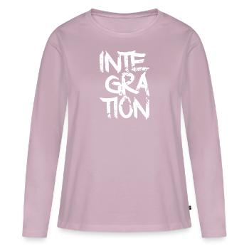 Intégration des citoyens citoyenneté - T-shirt manches longues Premium bio Femme - rose poudré - Devant - Julia (174cm)