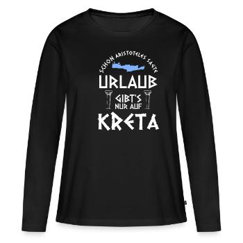 Vacances en Crète - T-shirt manches longues Premium bio Femme - noir - Devant - Julia (174cm)