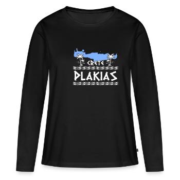Crète Plakias - T-shirt manches longues Premium bio Femme - noir - Devant - Julia (174cm)