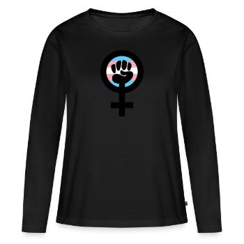 Émancipation Féministe mouvement féministe cadeau - T-shirt manches longues Premium bio Femme - noir - Devant - Julia (174cm)