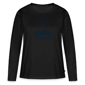 Stark Industries sombre - T-shirt manches longues Premium bio Femme - noir - Devant - Julia (174cm)