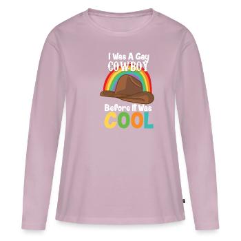 Gay Pride LGBTQ Cool Gay Cowboy - Frauen Premium Bio Langarmshirt - Altrosa - Vorne - Julia (174cm)