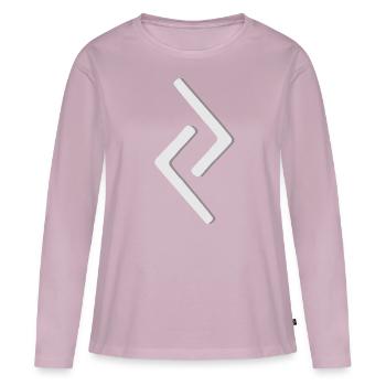 Futhark Runic Alphabet Jara - Women's Premium Organic Long Sleeve Shirt - dusky pink - Front - Julia (174cm)