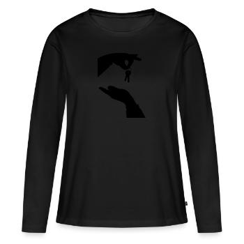 clés - T-shirt manches longues Premium bio Femme - noir - Devant - Julia (174cm)