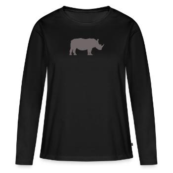 Profil de rhinocéros Gris - T-shirt manches longues Premium bio Femme - noir - Devant - Julia (174cm)