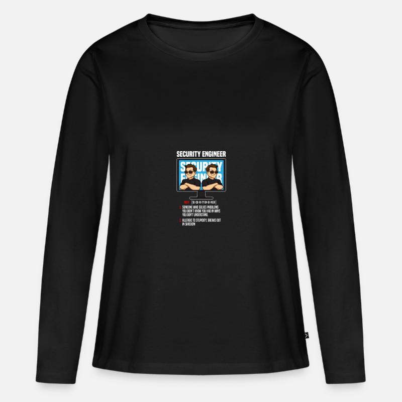 IT Security Sicherheit Definition Cybersecurity - Frauen Premium Bio Langarmshirt - Schwarz