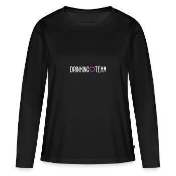 Équipe de boisson - T-shirt manches longues Premium bio Femme - noir - Devant - Julia (174cm)