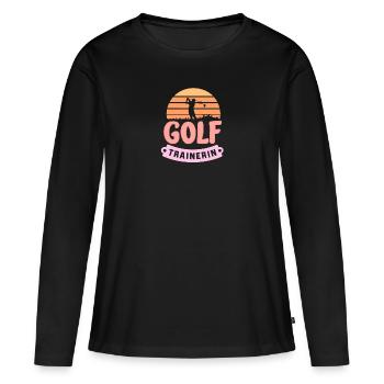 Golf-Trainerin Perfektes Präsent Lehrerin Sport - Frauen Premium Bio Langarmshirt - Schwarz - Vorne - Julia (174cm)