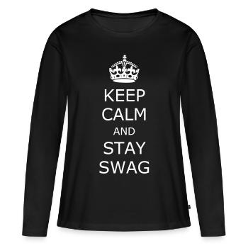Keep Calm - Women's Premium Organic Long Sleeve Shirt - black - Front - Julia (174cm)