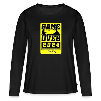 Wedding Loading 2024 Game Over - T-shirt manches longues Premium bio Femme - noir - Devant - Julia (174cm)