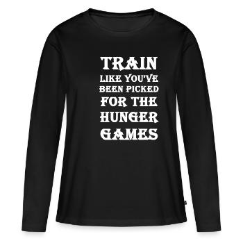 Train like the hunger games - Women's Premium Organic Long Sleeve Shirt - black - Front - Julia (174cm)