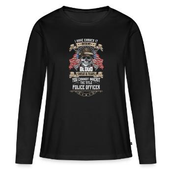 Police Application de la loi Uniforme de policière - T-shirt manches longues Premium bio Femme - noir - Devant - Julia (174cm)