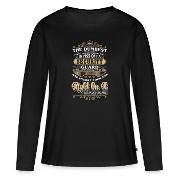 Agent de sécurité Agent de sécurité Videur Garde - T-shirt manches longues Premium bio Femme - noir - Devant - Julia (174cm)