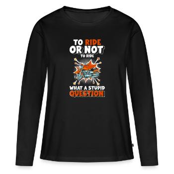 Retro Style Illustration - Frauen Premium Bio Langarmshirt - Schwarz - Vorne - Julia (174cm)
