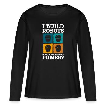 Android Elektrik Cyborg - Frauen Premium Bio Langarmshirt - Schwarz - Vorne - Julia (174cm)