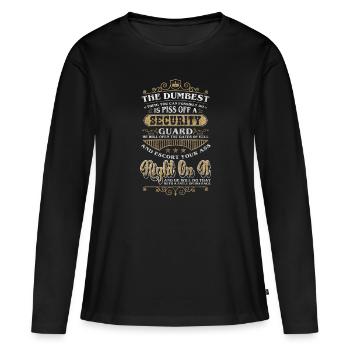 Security doorman profession watch out - Women's Premium Organic Long Sleeve Shirt - black - Front - Julia (174cm)