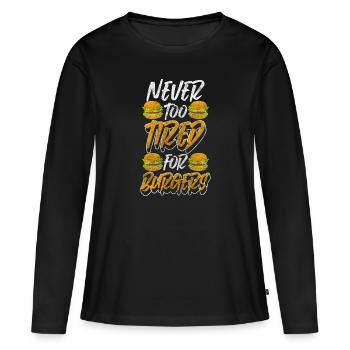 Nourriture Nourriture Hôtel - T-shirt manches longues Premium bio Femme - noir - Devant - Julia (174cm)