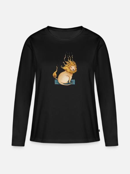 Flame - Frauen Premium Bio Langarmshirt - Schwarz