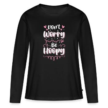 Créoles Hoop Trend Femme - T-shirt manches longues Premium bio Femme - noir - Devant - Julia (174cm)