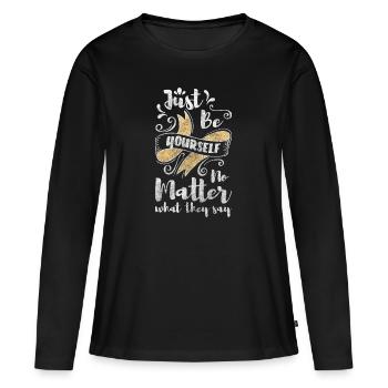 Einzigartig Besonders - Frauen Premium Bio Langarmshirt - Schwarz - Vorne - Julia (174cm)