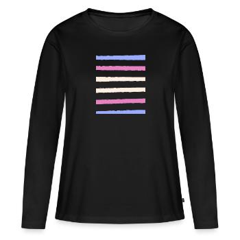 trans stripes - T-shirt manches longues Premium bio Femme - noir - Devant - Julia (174cm)