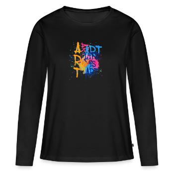 art, art, graffiti, peinture, aquarelle, coloré, spray, li - T-shirt manches longues Premium bio Femme - noir - Devant - Julia (174cm)