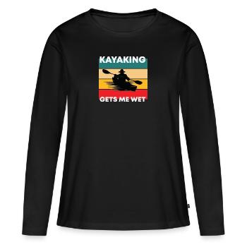 Sports nautiques en kayak - T-shirt manches longues Premium bio Femme - noir - Devant - Julia (174cm)