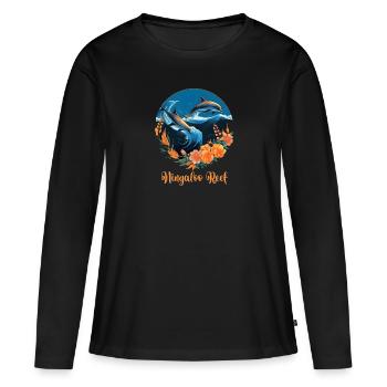 Récif de Ningaloo - T-shirt manches longues Premium bio Femme - noir - Devant - Julia (174cm)