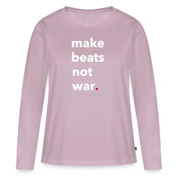 Hip Hop Rap Make Beats Not War cadeau - T-shirt manches longues Premium bio Femme - rose poudré - Devant - Julia (174cm)