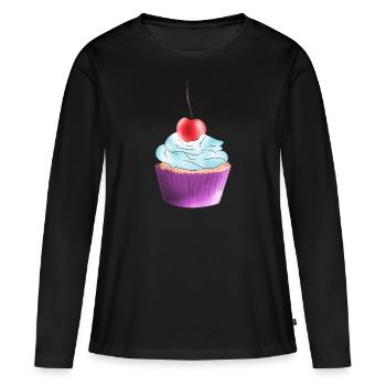 Cupcake - Frauen Premium Bio Langarmshirt - Schwarz - Vorne - Julia (174cm)
