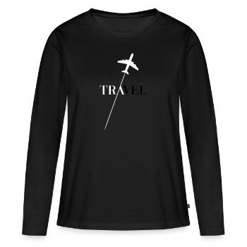 Reise - Frauen Premium Bio Langarmshirt - Schwarz - Vorne - Julia (174cm)